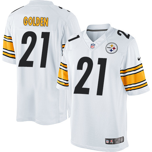 Men's Limited Robert Golden Nike Jersey White Road - #21 NFL Pittsburgh Steelers